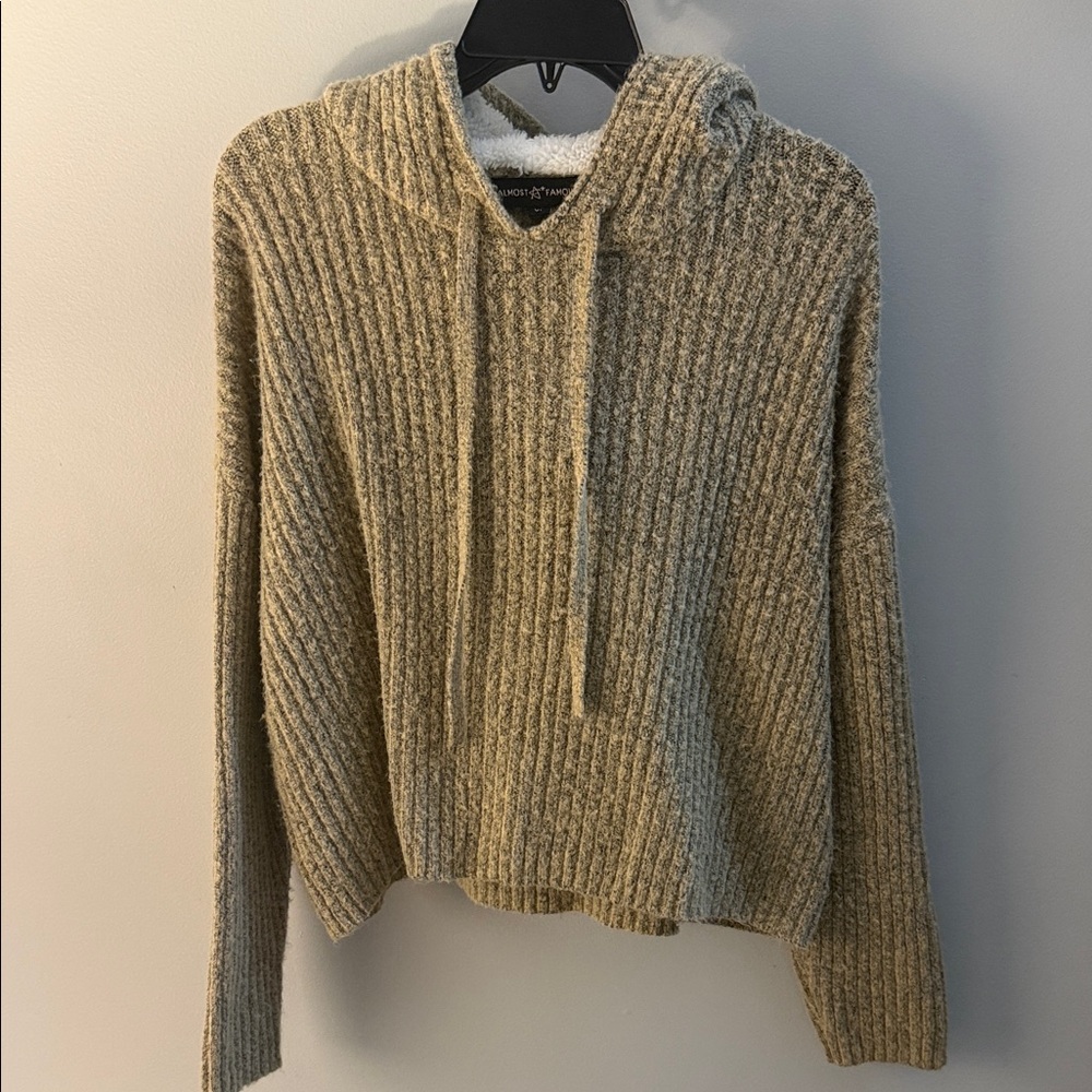 Almost Famous Tan Hooded Sweater